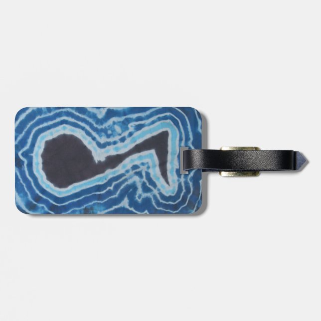 Blue Black Liebe Musiknote Gefärbte Krawatte Gepäckanhänger (Rückseite horizontal)