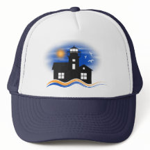 Blue Black Lighthouse Seascape