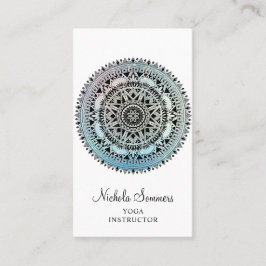 Blue Black Mandala Yoga Instructor Business Card Visitenkarte