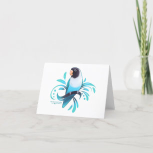 Blue Black Masked Lovebird Feiertagskarte