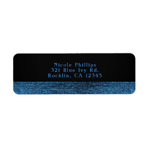 Blue & Black Modern Glam Sequins Party Einladung