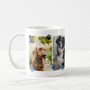 Blue Black Niedlich Paw druckt vier Pet-Fotos Kaffeetasse