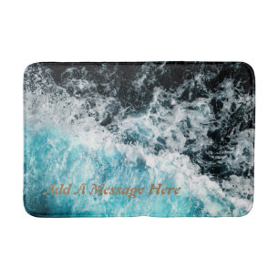 Blue Black Ocean Waves Hawaii anpassbar Badematte