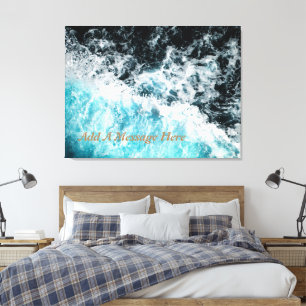 Blue Black Ocean Waves Hawaii individuell anpassba Leinwanddruck