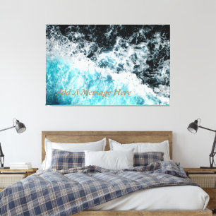Blue Black Ocean Waves Hawaii individuell anpassba Leinwanddruck