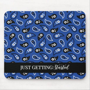 Blue & Black Paisley Mouse Pad Mousepad