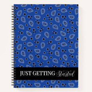 Blue & Black Paisley Spiral Notebook Notizbuch