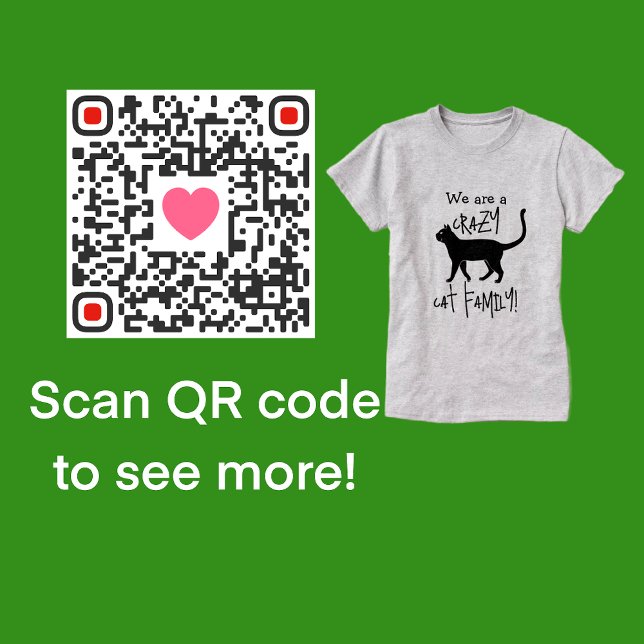 Blue Black Personalisiert Crazy Cat Daddy T-Shirt (Scan QR code to see more!)