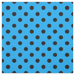 Blue Black Polka Dots Textile Stoff