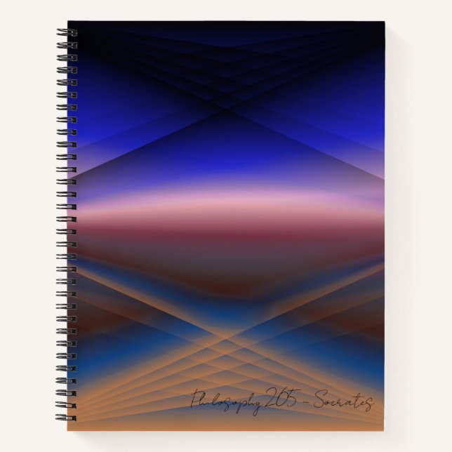 Blue Black & Red Abstrakt Art Notebook Notizbuch (Vorderseite)