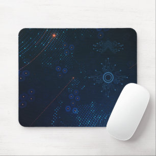 Blue Black Simple Technology Background Mousepad