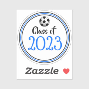 Blue & Black Soccer Class Year Abschluss Aufkleber