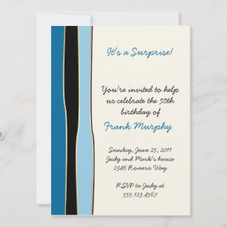 Blue Black Stripes Einladung zum Geburtstag
