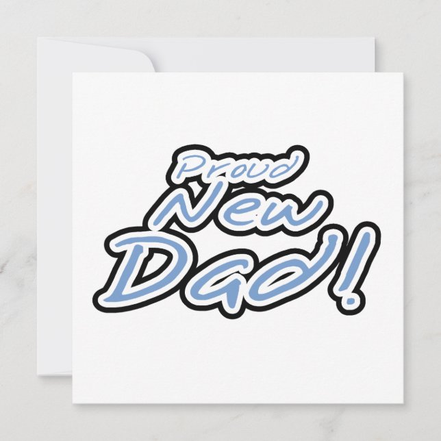 Blue/Black Text Proud New Dad Geschenke (Vorderseite)