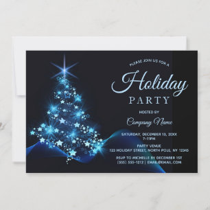 Blue Black Tree 2 Corporate Holiday Party Einladung