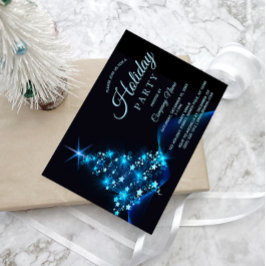 Blue Black Tree Corporate Holiday Party Einladung