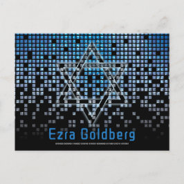 Blue Black Video Gamer Bar Mitzvah Vielen Dank Postkarte