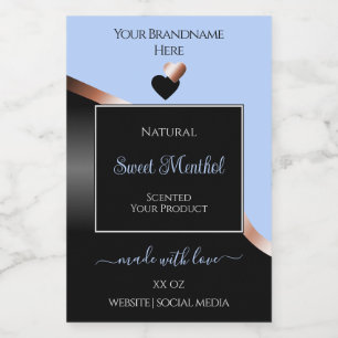 Blue Black Wavy Rose Gold Hearts Produktkennzeichn Lebensmitteletikett
