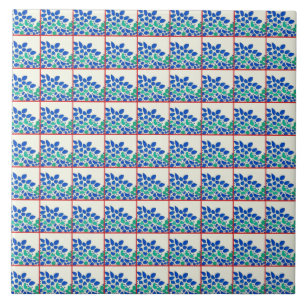 Blue Blätter Keramik Tile Fliese