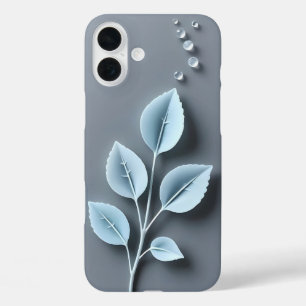 Blue Blätter mit Dew iPhone Case