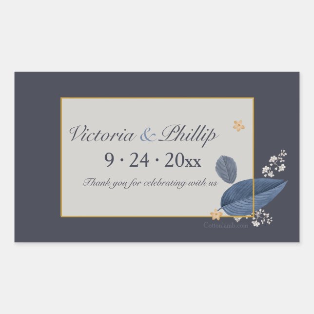 Blue Blätter Stickers (Vorderseite)