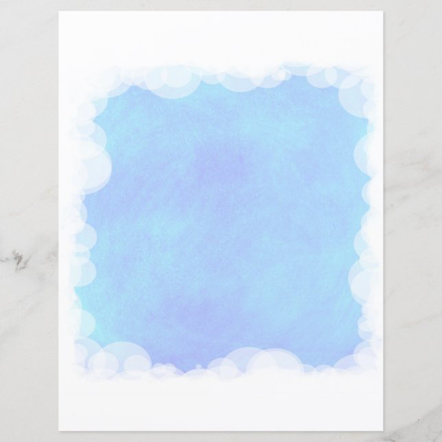 Blue Blendet Weißblase Wolken Scrapbook Paper (Vorderseite)