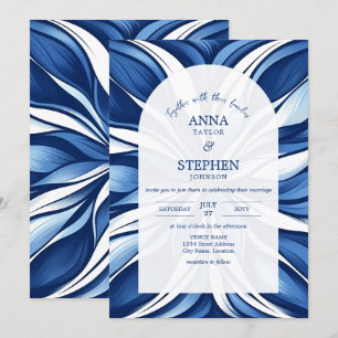 Blue Bliss Bio Blumenhochzeit Einladung