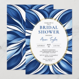 Blue Bliss Bio florales Brautparty Einladung
