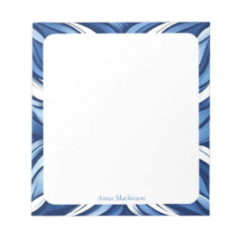 Blue Bliss Organic Floral Personalized Desk Notizblock