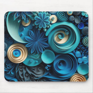 Blue Bliss Paper Quill Mousepad