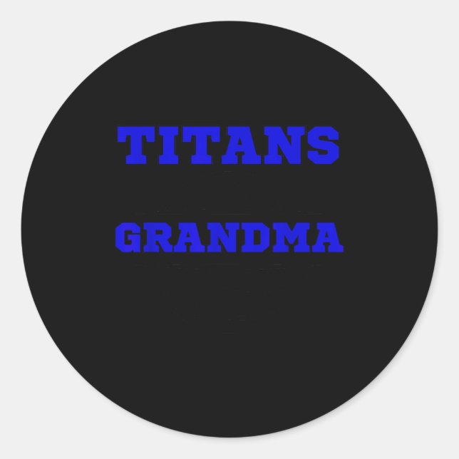 Blue Block Text Grandma Tee  Runder Aufkleber (Vorderseite)