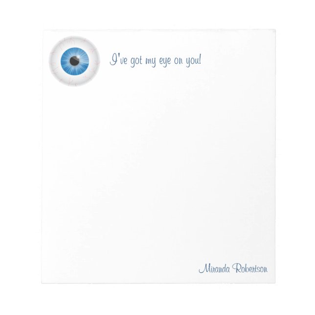 Blue Bloodshot Eyeball Notepad Notizblock (Vorderseite)