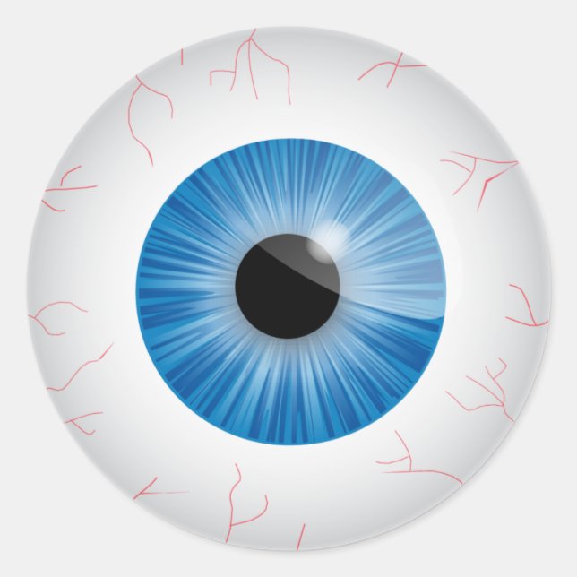 Blue Bloodshot Eyeball Sticker (Vorderseite)
