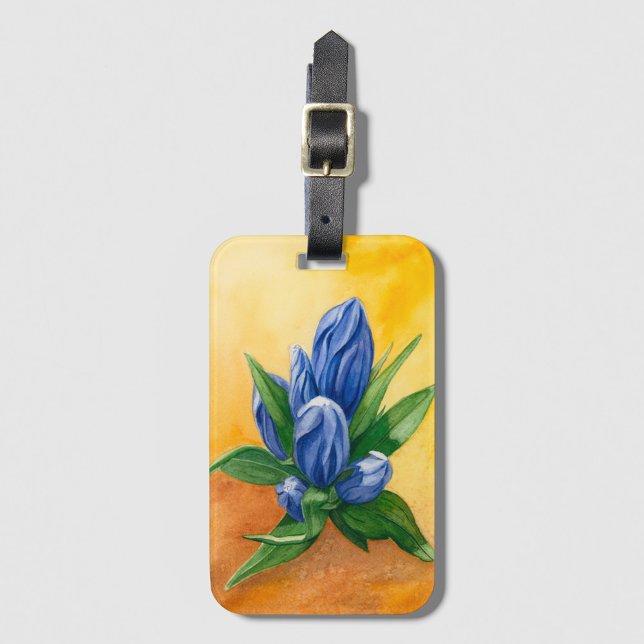 Blue Bloom - Floral Art Gepäckmarke Gepäckanhänger (Von Creator hochgeladen)