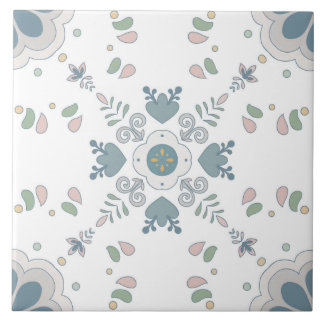 Blue Bloom Mandala Tile Fliese