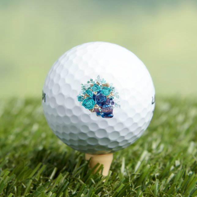 Blue Bloom Requiem Golfbälle – Premium Florales De (Insitu T-Shirt)