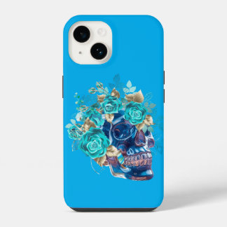 Blue Bloom Requiem-Tasche – Elegante Blumenkunst T iPhone 14 Hülle