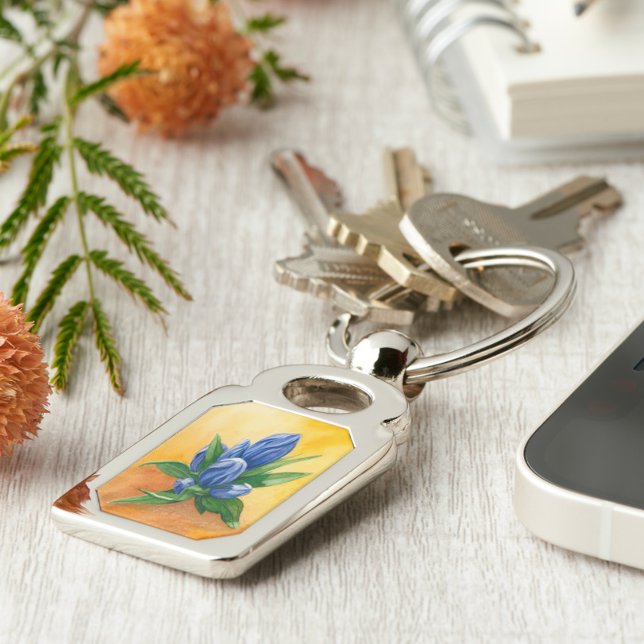 Blue Bloom Schlüsselanhänger - Elegante Wasserfarb (Von Creator hochgeladen)