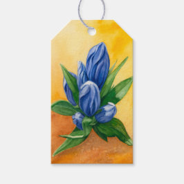 Blue Bloom Watercolor - Elegantes Geschenk-Tag Geschenkanhänger