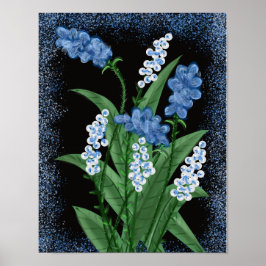 Blue Blooms Poster