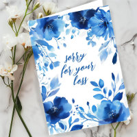 Blue Blooms Watercolor SORRY FÜR VERLUST CUSTOM