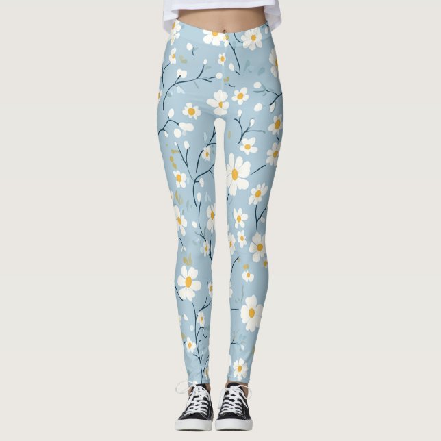 Blue Blossom Breeze Daisy Leggings (Vorderseite)