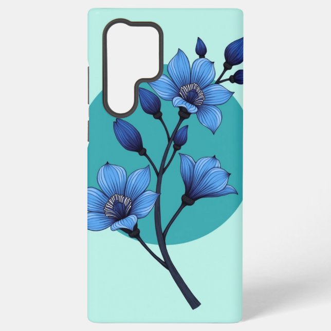 Blue Blossom Elegance" Gehäuse-Design Samsung Galaxy Hülle (Rückseite)