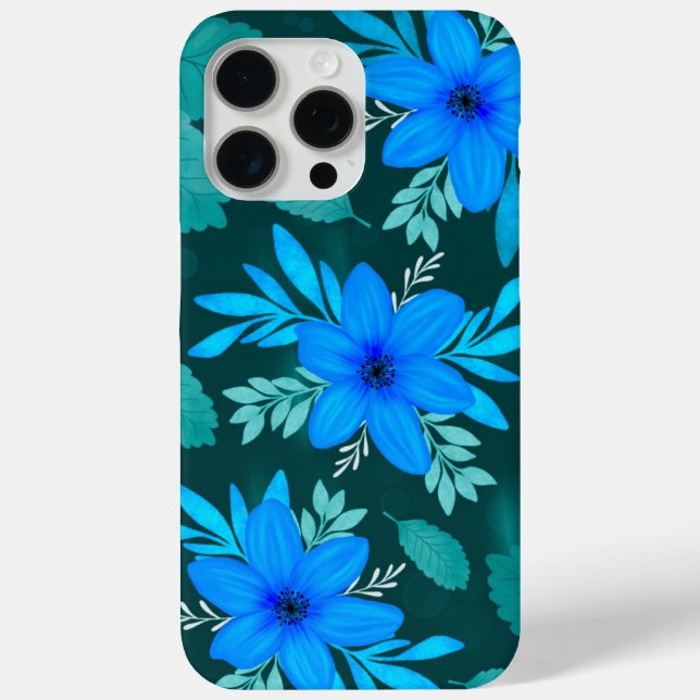 Blue Blossom Elegance iPhone Cover (Rückseite)