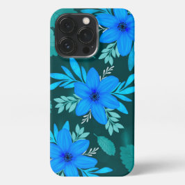 Blue Blossom Elegance iPhone Cover 13 Pro Hülle