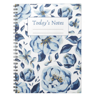 Blue Blossom Notizbuch Notizblock