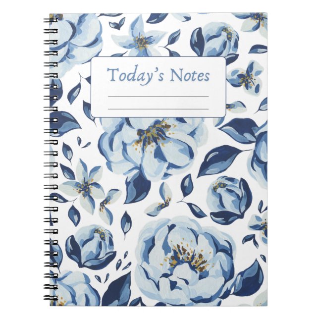 Blue Blossom Notizbuch Notizblock (Vorderseite)