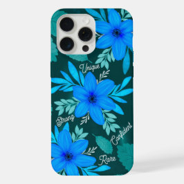 Blue Blossom Stärke iPhone Cover 15 Pro Max Hülle