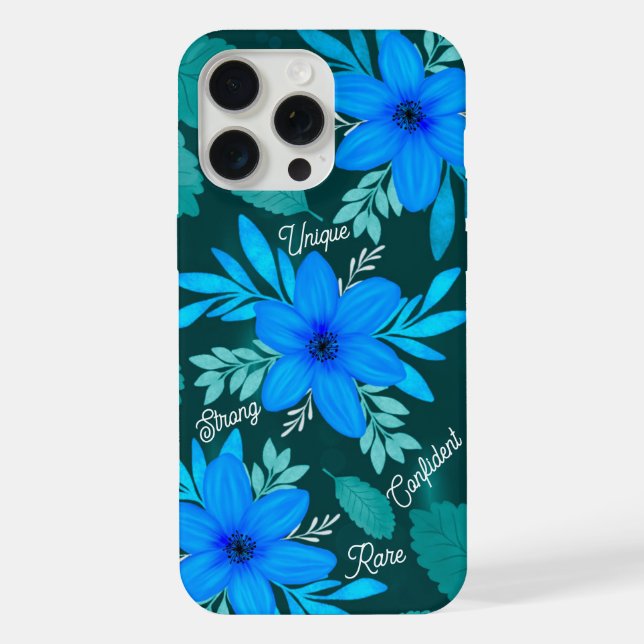 Blue Blossom Stärke iPhone Cover Hülle (Rückseite)