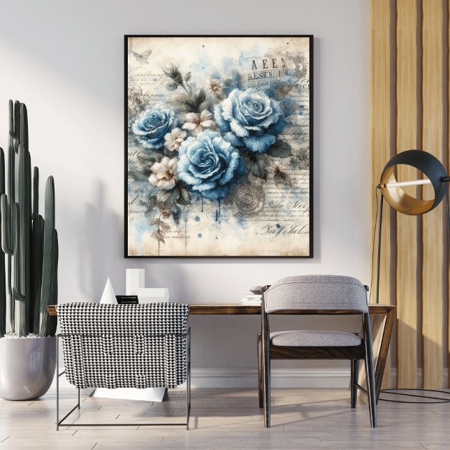 "Blue Blossoms Poster - Atemberaubender floraler H (Von Creator hochgeladen)